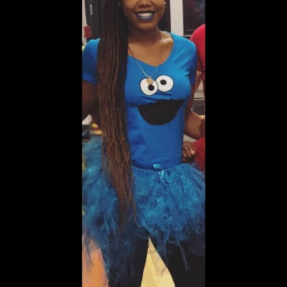 Cookie Monster T-shirt and tutu. Halloween costume